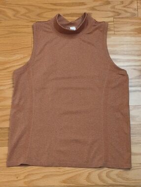 Calia Sleeveless Mock Neck Top Rust Brown Size XL NWOT